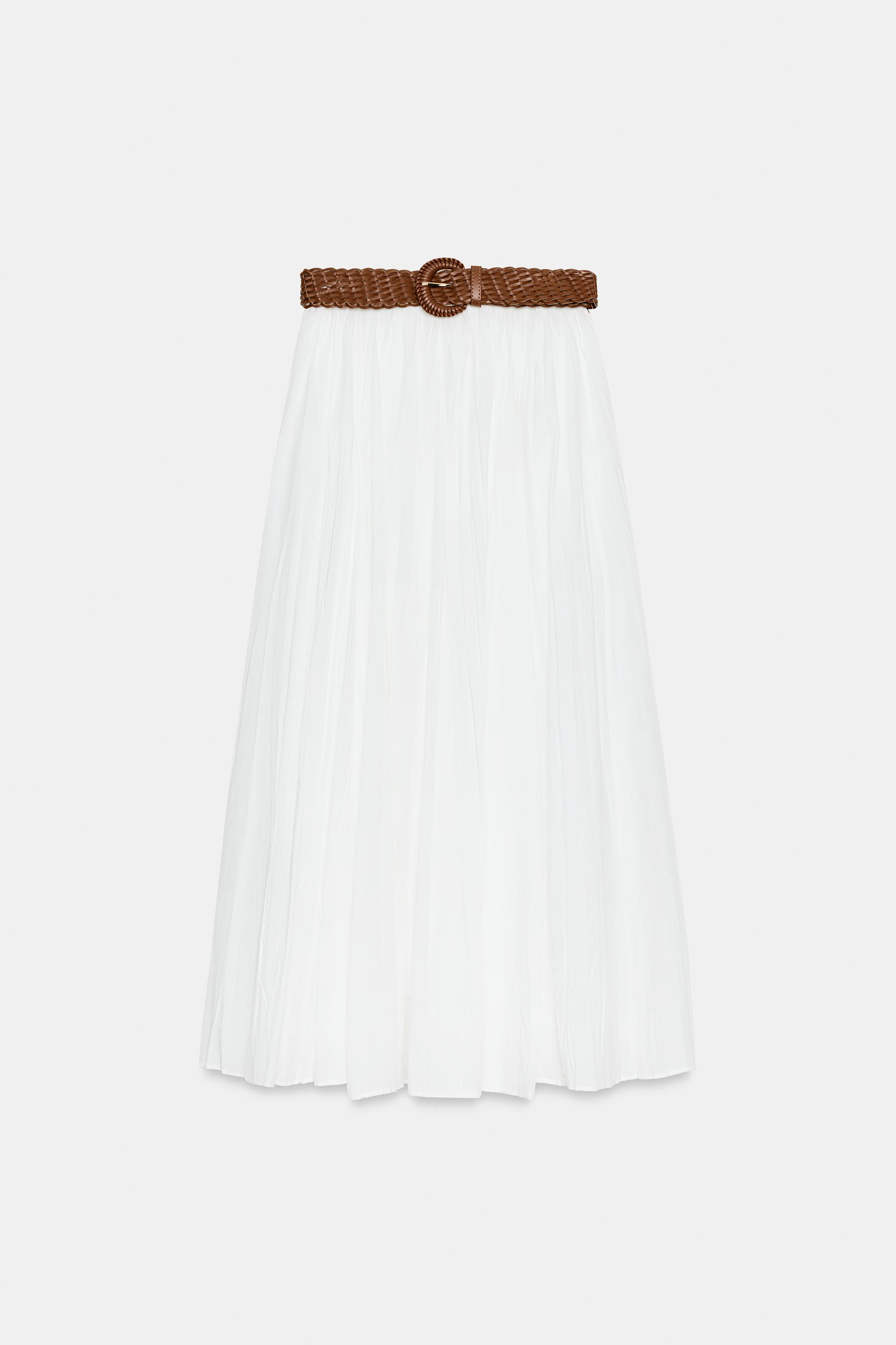 BELTED MIDI SKIRT